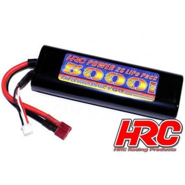 Batterie LiPo 2S 7.4V 5000mAh 40C Rounded Hard Case HRC02250RD