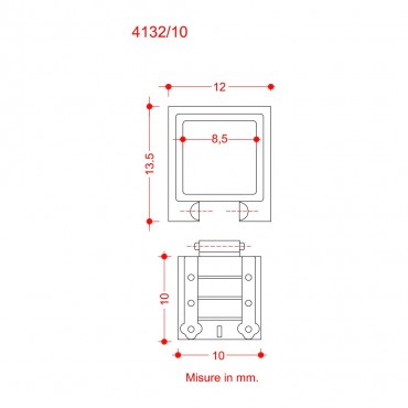 Encadrement de Sabord 10x10mm et Mantelet Amati B4132.10
