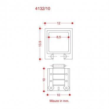 Encadrement de Sabord 10x10mm et Mantelet Amati B4132.10