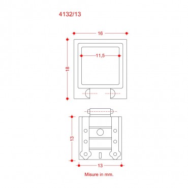 Encadrement de Sabord 13x13mm et Mantelet Amati B4132.13