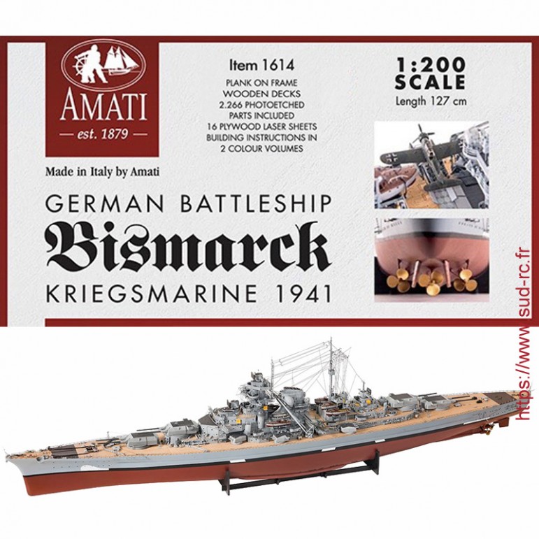 BISMARCK Cuirassé allemand 1/200 Amati B1614