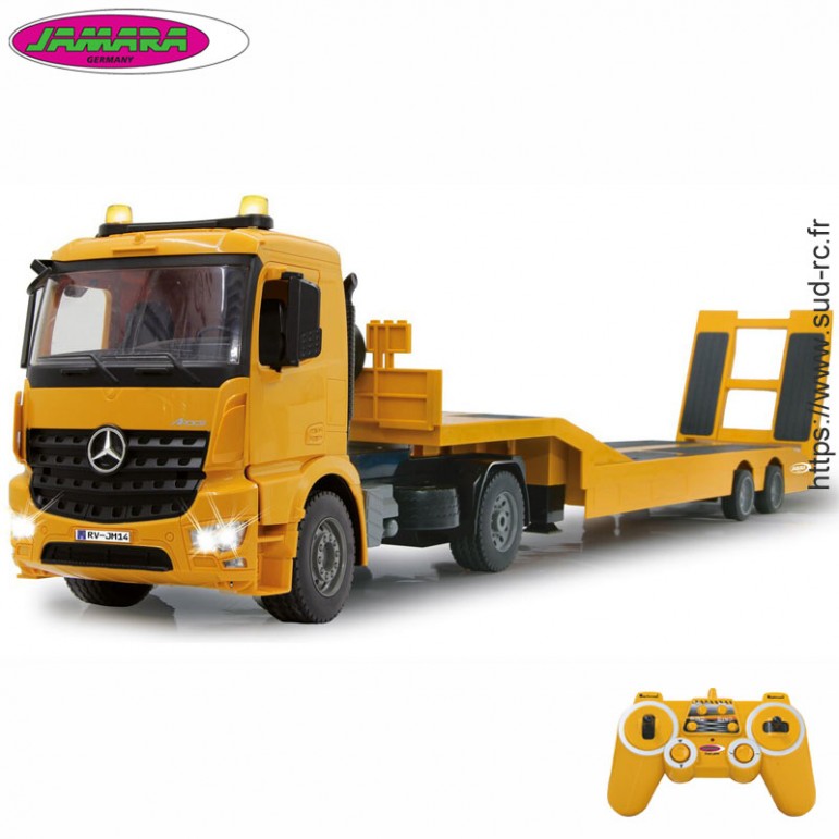 Camion Mercedes Arocs & Remorque Porte-Engin RC 1/20 Jamara