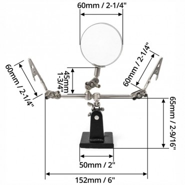 Troisième main Loupe 2.5x et 2 Pinces Fastrax FAST460