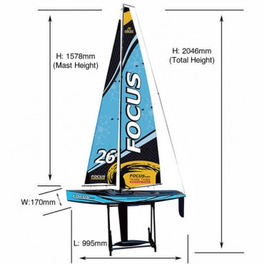 FOCUS V3 Voilier RC Racing Yacht 1 mètre RTS Joysway 8812V3