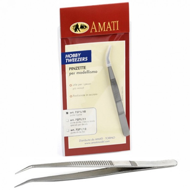 Pince Brucelles 140mm pointes courbes Maquette Amati B7371.10