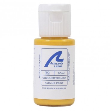 Peinture ton JAUNE CHECKER 20ml Artesania Latina 27732