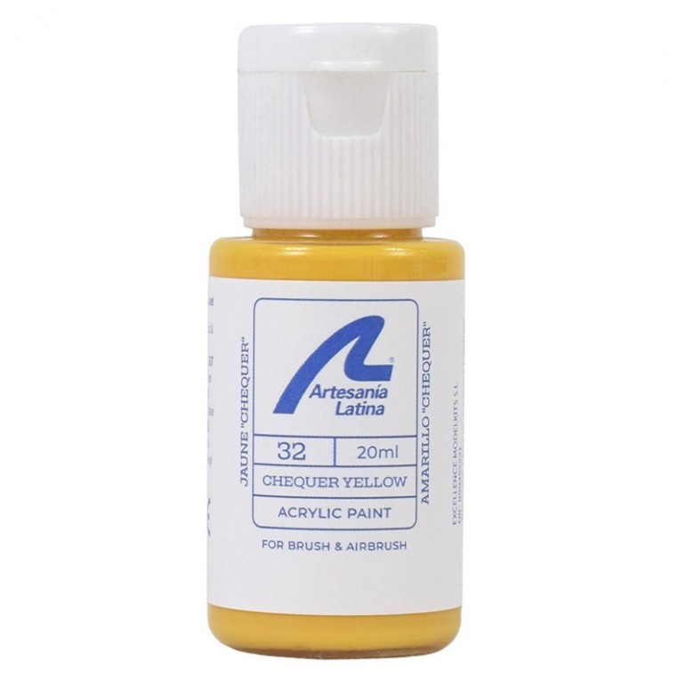 Peinture ton JAUNE CHECKER 20ml Artesania Latina 27732