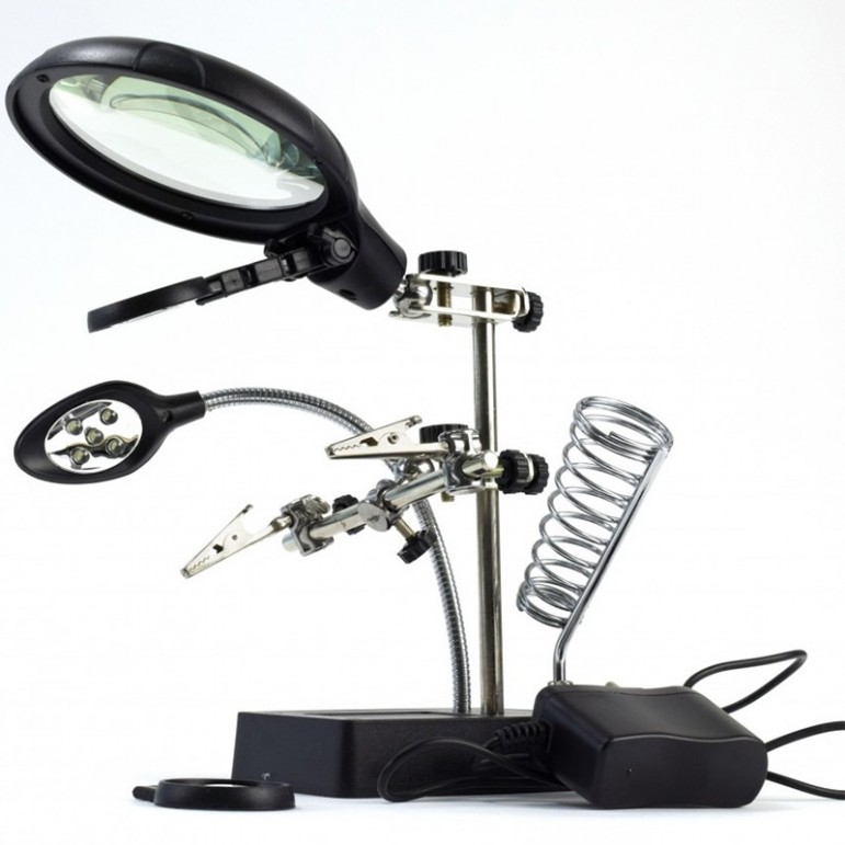 Troisième Main 3 Loupes & Lampe 5 LED Artesania Latina 27033-N