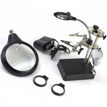 Troisième Main 3 Loupes & Lampe 5 LED Artesania Latina 27022-3