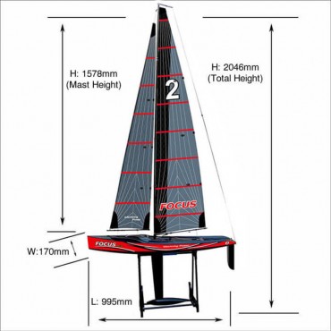 Voilier RC FOCUS V3 Rouge Racing Yacht 1m RTS Joysway 8812V3R