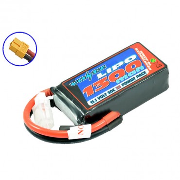 Batterie LiPo 3S 11.1V 1300mAh 30C Prise XT60 Voltz