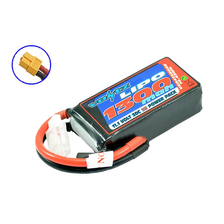 Batterie LiPo 3S 11.1V 1300mAh 30C Prise XT60 Voltz